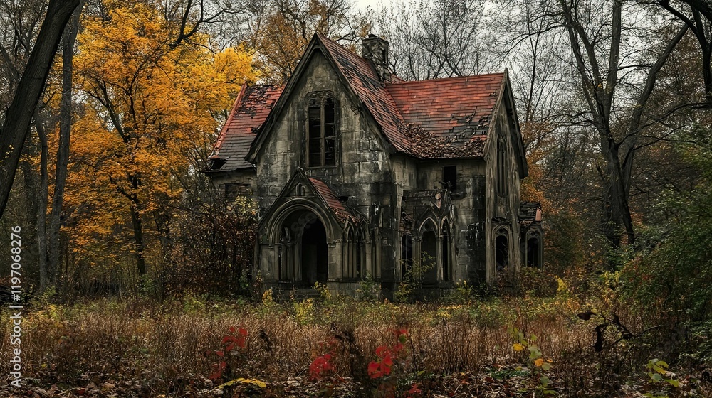 Abandoned monastery in the forest Abandoned monastery in the forest