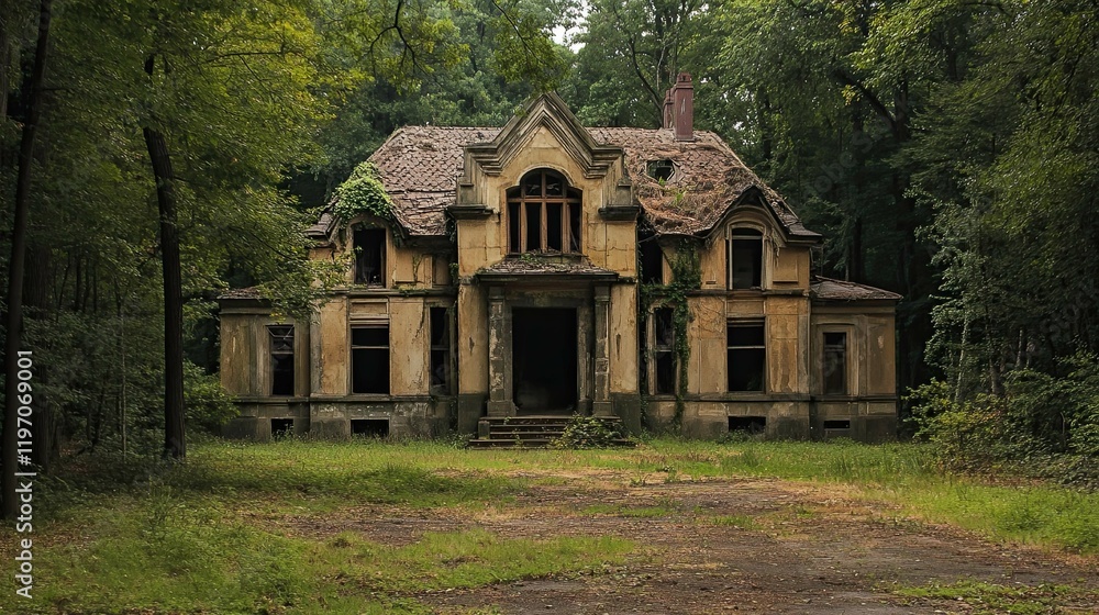 Abandoned monastery in the forest Abandoned monastery in the forest