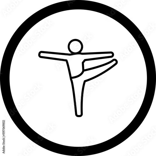 Extended HandtoBigToe Pose (Utthita Hasta Padangusthasana) Vector Icon Design photo