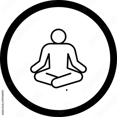 Lotus Pose (Padmasana) Vector Icon Design