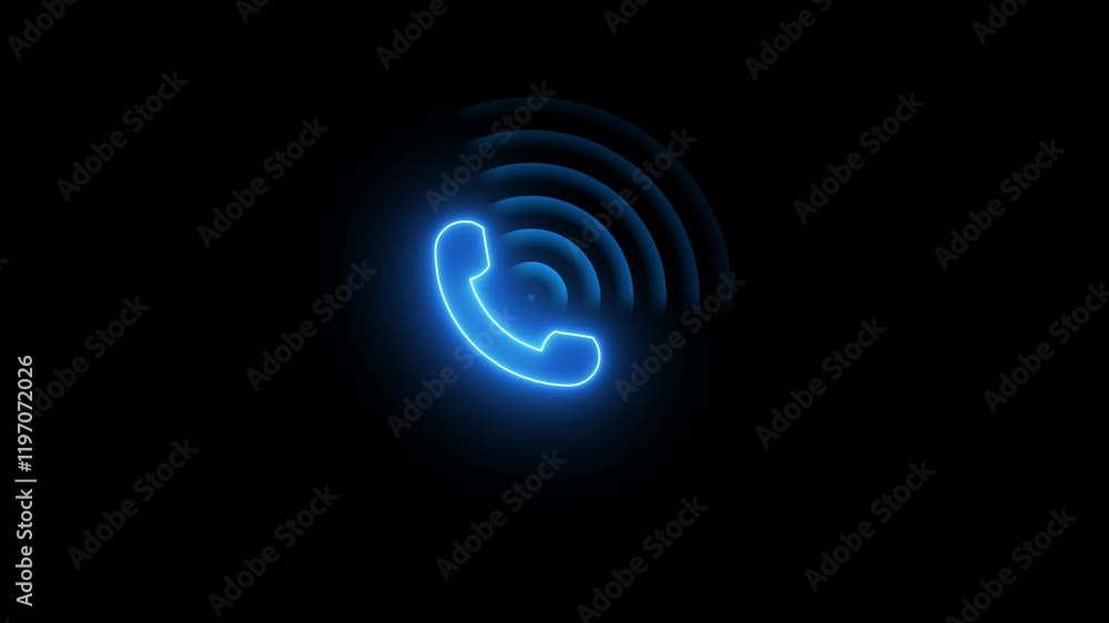 Incoming call ring icon Animation Isolated on Black Background Incoming call ring icon Animation Isolated on Black Background
