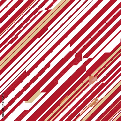 Bold red and white diagonal stripes forming a playful and energetic border frame design