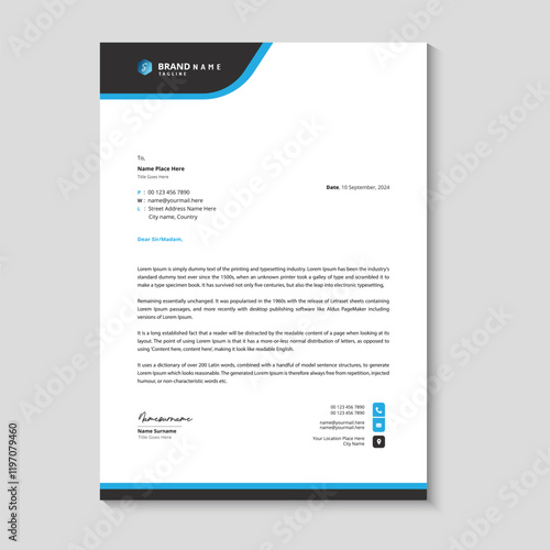 Professional creative letterhead template design photo