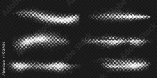 Powder salt or sugar splashes, white grainy scattered crystal burst. Realistic 3d vector overlay effect of granule splatters. Dust explode waves, sprinkled particle spray effect with sparkling glow