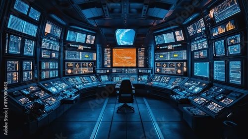 Spaceship Control Room 4K no people 