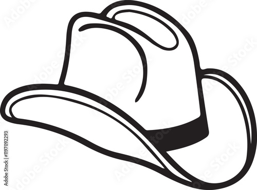 Western cowboy hat icon outline vector in black color.