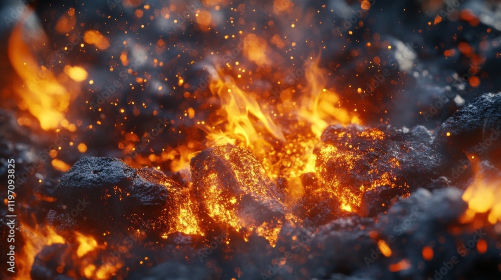 Smoke and fire combined with a focus on intricate details and vibrant tones, emphasizing depth and contrast Smoke and fire combined with a focus on intricate details and vibrant tones, emphasizing depth and contrast