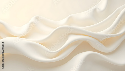 Elegant flowing cream colored fabric creating a smooth wave effect background