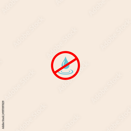 Free Download No Water sign icon flat vector design. - GFXLoad