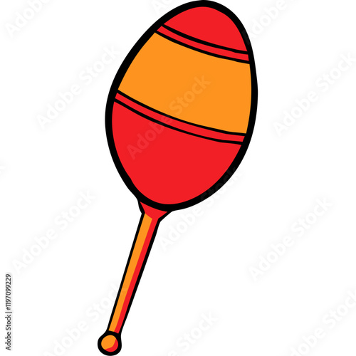 Colorful Rattle Musical Instrument Illustration