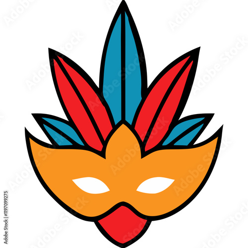 Vibrant Carnival Mask Illustration