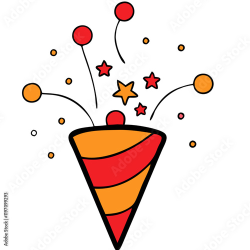 Colorful Celebration Carnival Streamer Illustration