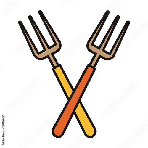 fork and knife on white background