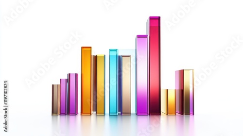 Free Download A 3D bar chart, eco business concept, wooden texture, earthy tones, isolated on white background - GFXLoad
