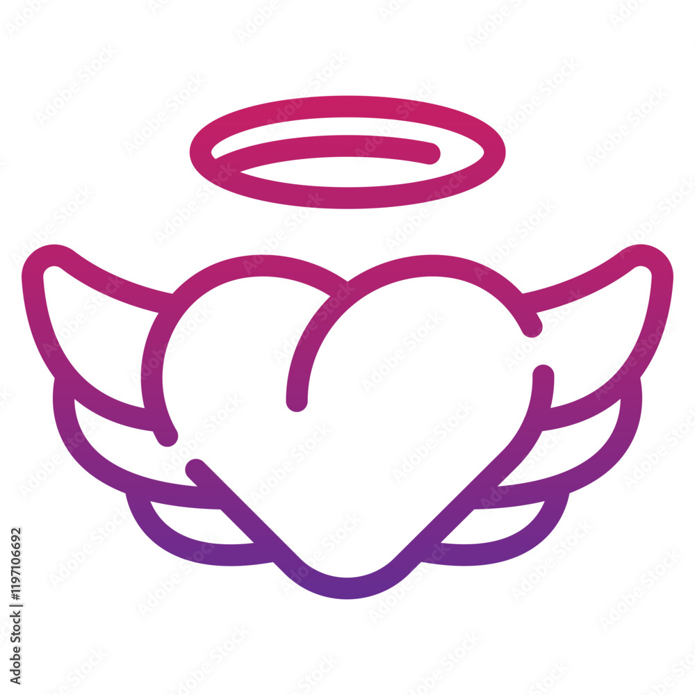Fototapeta premium Heart With Wing Icon