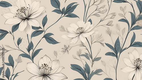 Beautiful vintage-inspired soft floral patterns for elegant designs. Perfect for fabric prints, wallpapers, and invitations.