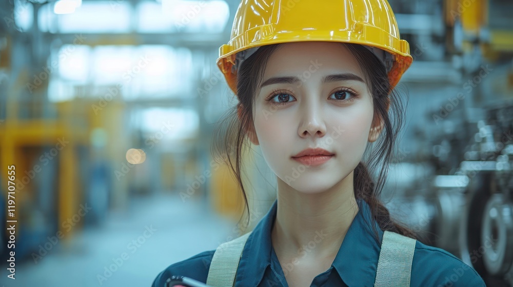 Portrait of a Young Female Engineer in a Factory Portrait of a Young Female Engineer in a Factory