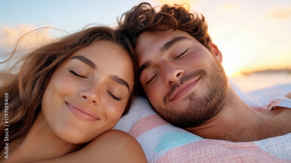 Embracing warmth and joy in a cozy bedroom at sunset Embracing warmth and joy in a cozy bedroom at sunset
