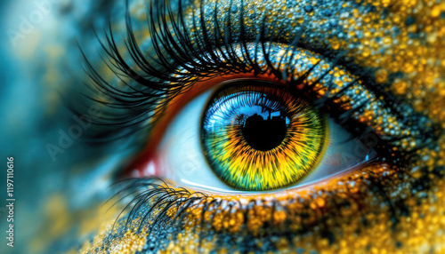 Vibrant Eye: A Close-Up Macro of a Striking Iris