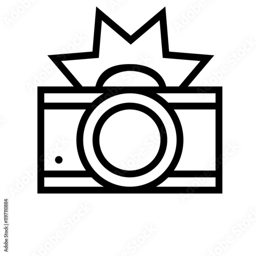 Camera flash vector icon. Simple and clean design, perfect for photography or technology related projects.  Versatile and easily adaptable.