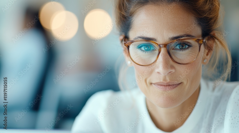 Focused professional in modern office environment using technology Focused professional in modern office environment using technology