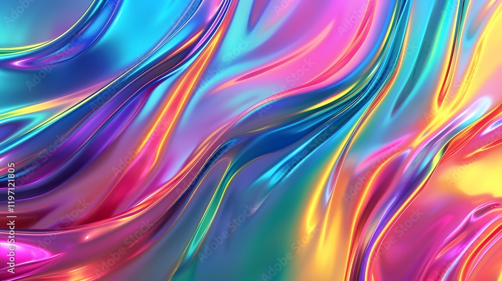 A colorful, flowing piece of fabric A colorful, flowing piece of fabric