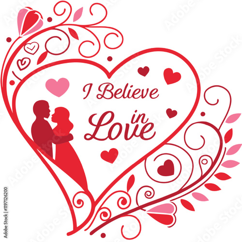 I believe love valentines day vector