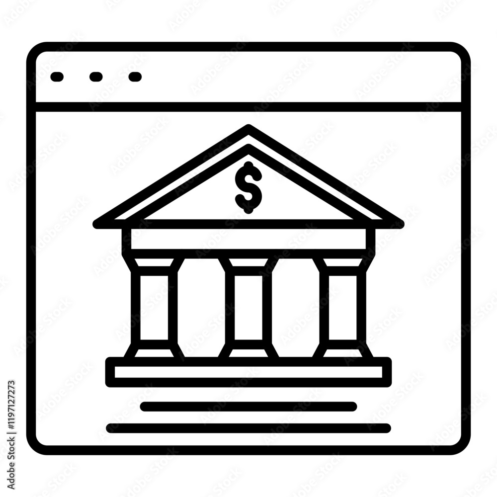 Online bank Icon Online bank Icon