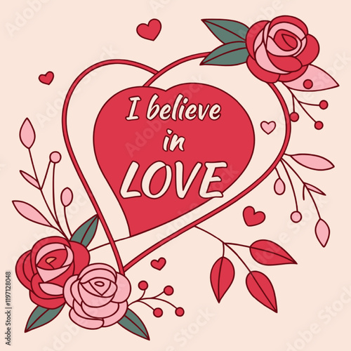 I believe love valentines day vector