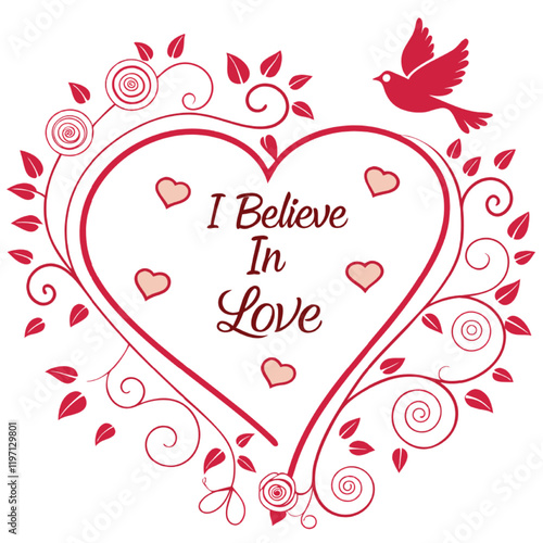 I believe love valentines day vector