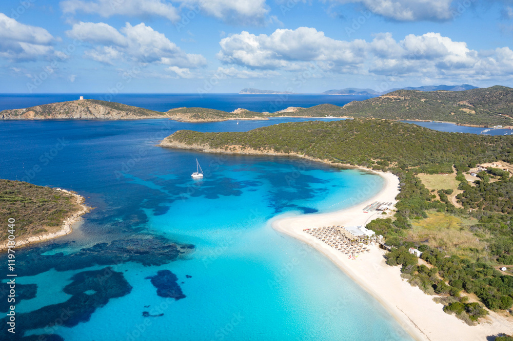 natural beach bay with white sand and blue sea, amazing landscape at the sea natural beach bay with white sand and blue sea, amazing landscape at the sea