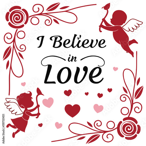 I believe love valentines day vector