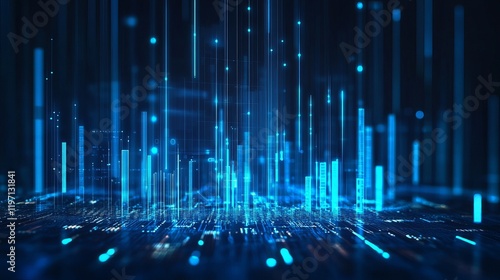 Abstract Blue Digital Technology Background