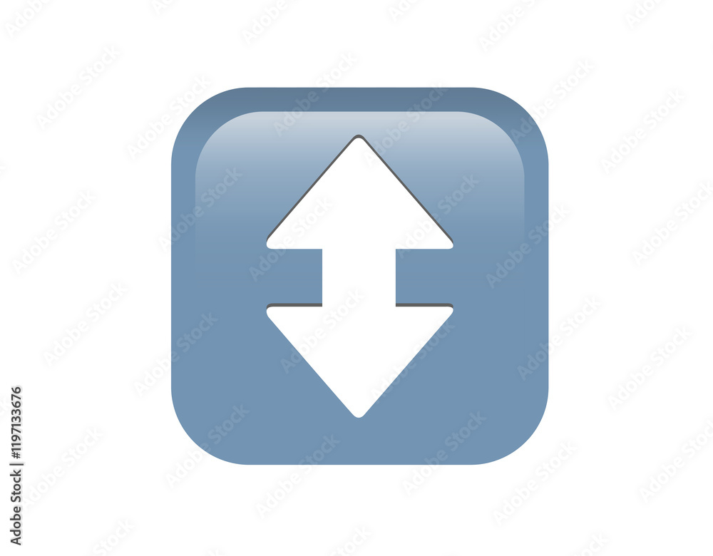Gradient arrowheads, pointing up down round corner square icon button Gradient arrowheads, pointing up down round corner square icon button