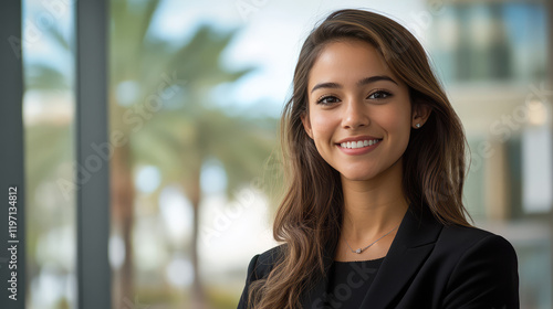 Portrait of young Hispanic professional business woman standing in office. Happy female company executive, smiling businesswoman entrepreneur corporate leader manager looking at camera using tablet Free Download Portrait of young Hispanic professional business woman standing in office. Happy female company executive, smiling businesswoman entrepreneur corporate leader manager looking at camera using tablet - GFXLoad