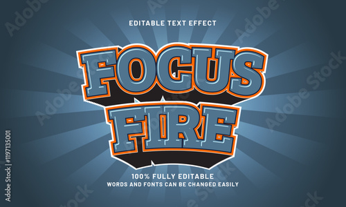 focus fire 3d editable graphic text effect graphic style template