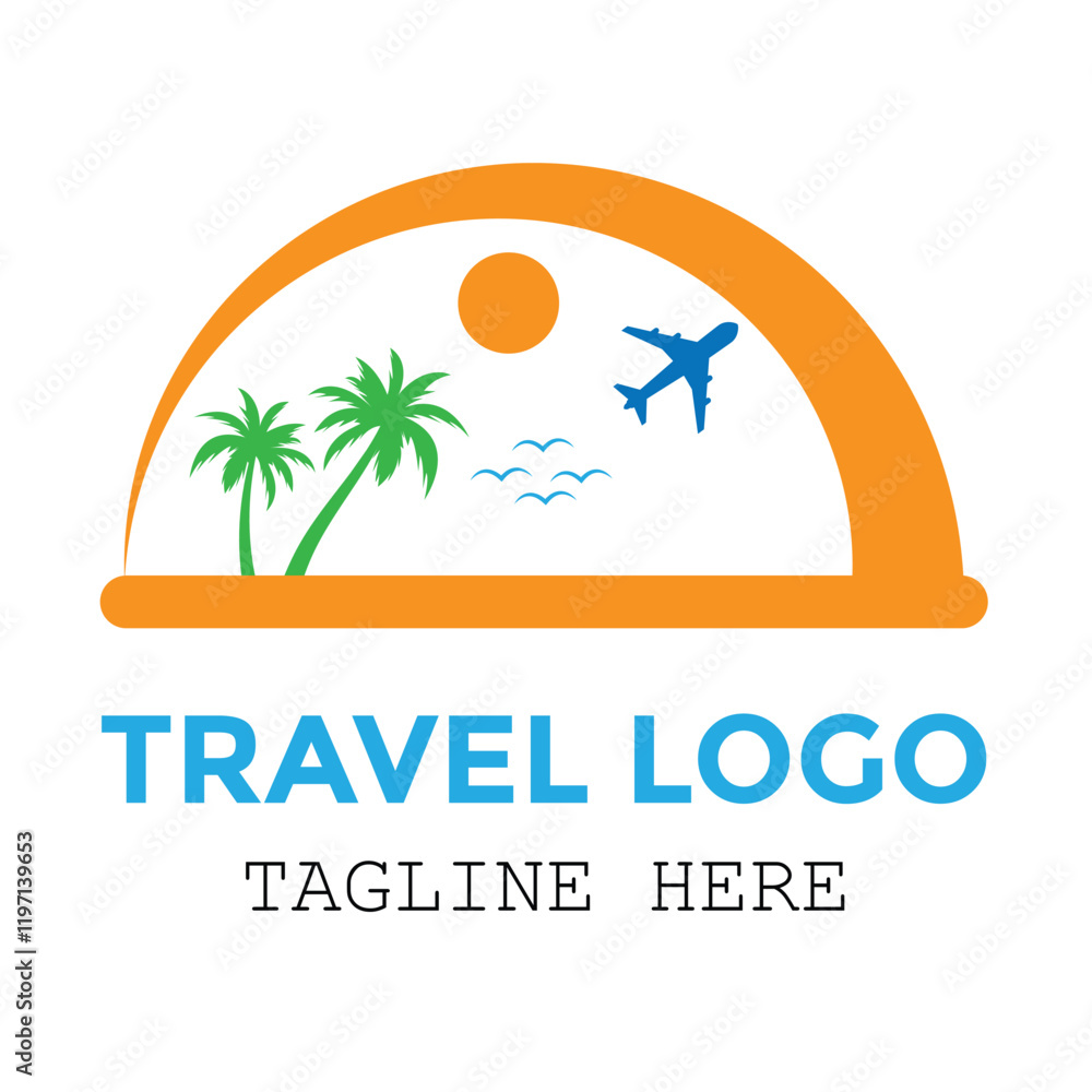 Naklejka premium Simple travel agency logo design with professional stylish modern design