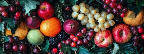 close-up of a healthy fresh organic fruits and vegetables