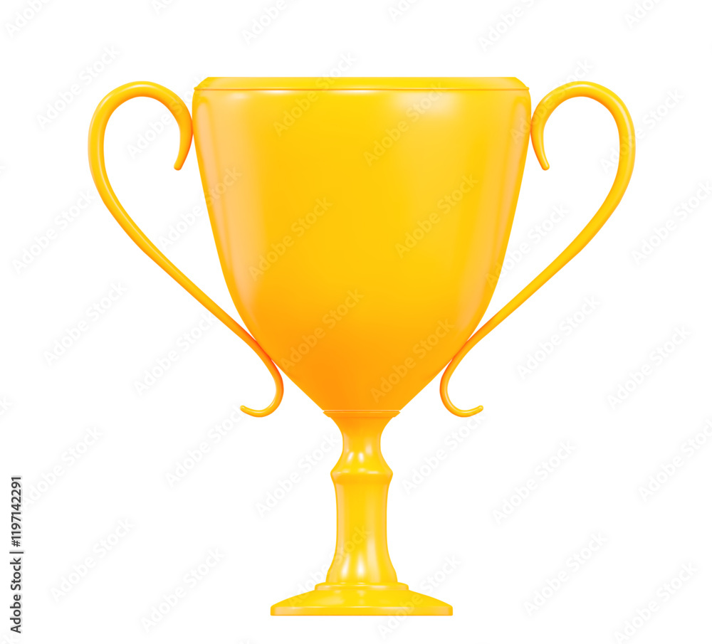 3d realistic yellow trophy cup. Stock vector illustration on isolated background. 3d realistic yellow trophy cup. Stock vector illustration on isolated background.