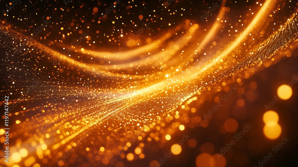 Fototapeta premium Abstract Orange and Blue Light Trails, Futuristic Technology Background