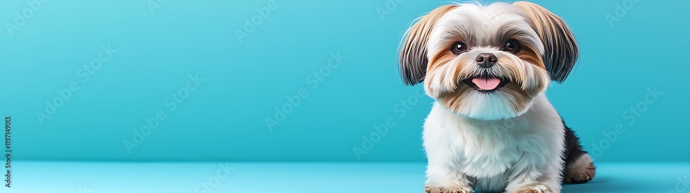 Youthful dog with a charming smile and captivating eyes, Charming Shih Tzu Dog with Youthful Appearance Youthful dog with a charming smile and captivating eyes, Charming Shih Tzu Dog with Youthful Appearance
