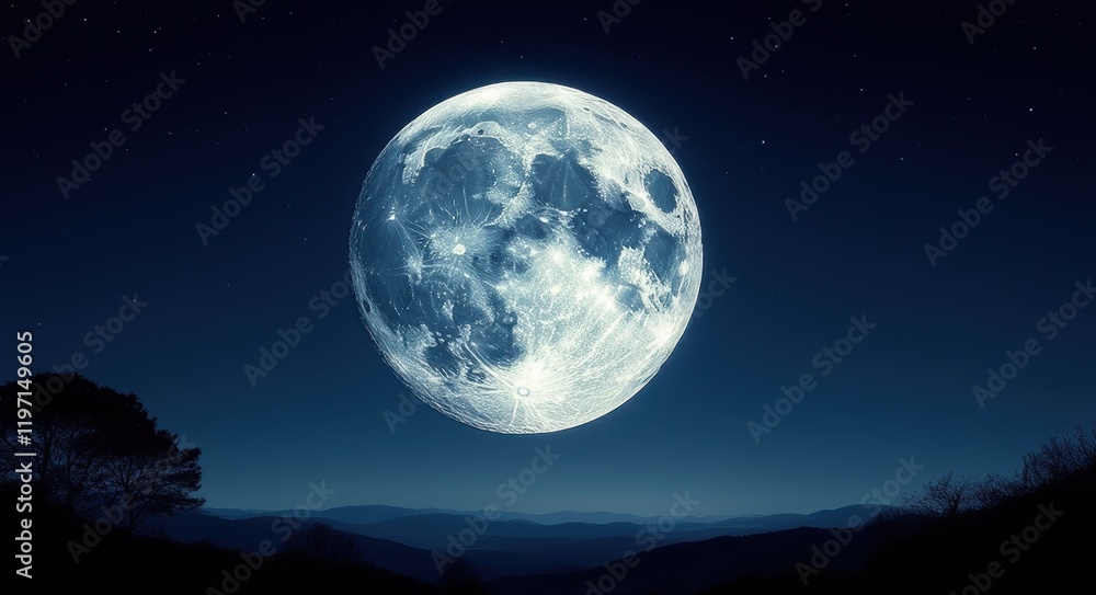 Lunar Elegance: Craters Under the Starlit Sky. Lunar Elegance: Craters Under the Starlit Sky.