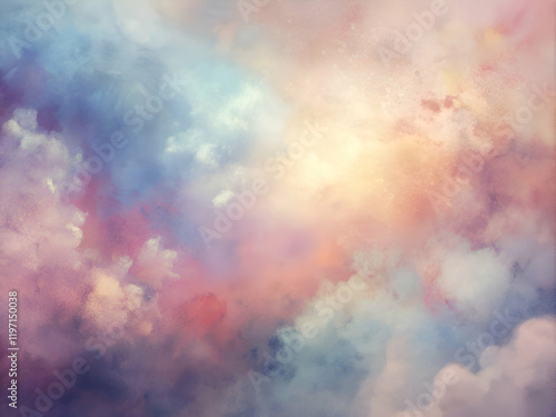 Dreamy Pastel Clouds with Glowing Light.