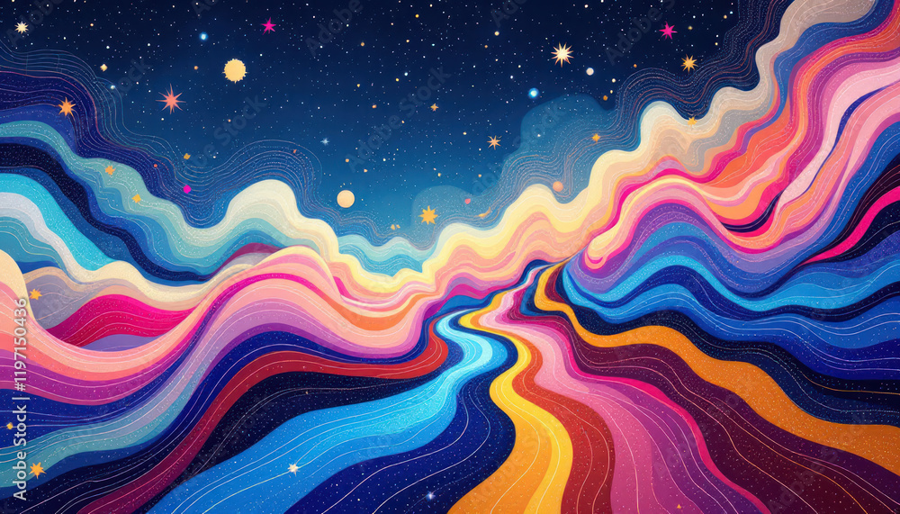 Cosmic Dreamscape: A Vibrant Galaxy of Swirling Hues Cosmic Dreamscape: A Vibrant Galaxy of Swirling Hues