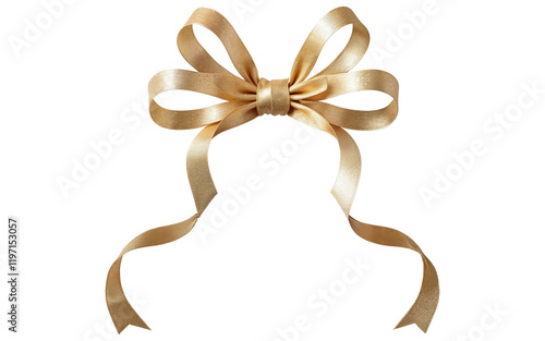 yellow bow on transparent background