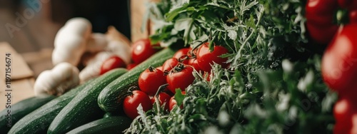 close-up of a healthy fresh organic vegetables