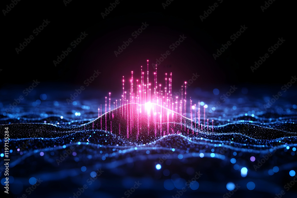Fototapeta premium Abstract 3D Data Wave Background