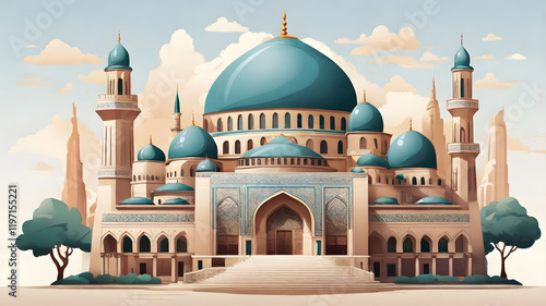 Obraz na płótnie Echoes of Faith, Islamic Patterns and Artistic Heritage w salonie