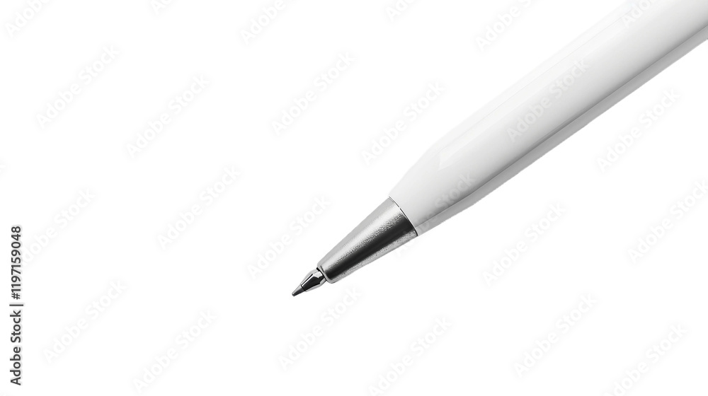 Sleek White Pen on transparent background PNG. Sleek White Pen on transparent background PNG.