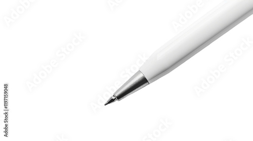 Sleek White Pen on transparent background PNG. photo